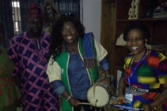 Facilitator playing drum at OlumoRock